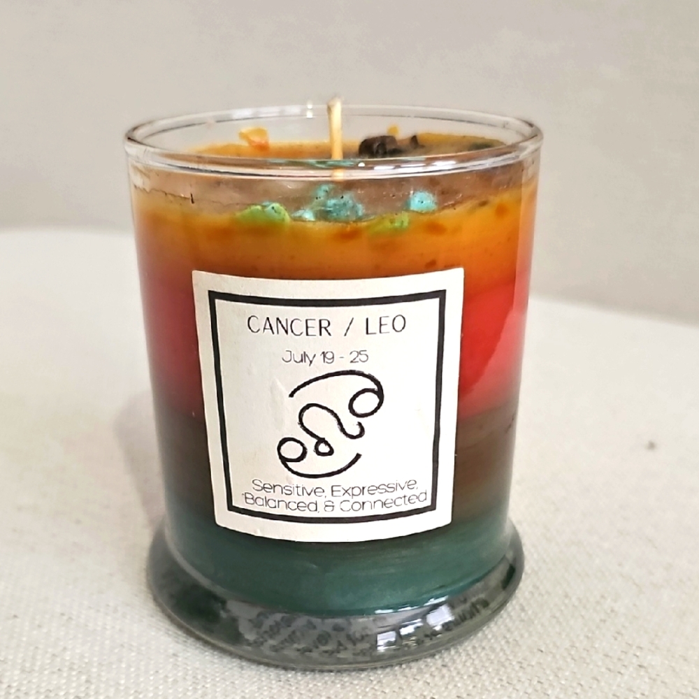 Cancer/Leo Crystal Candle